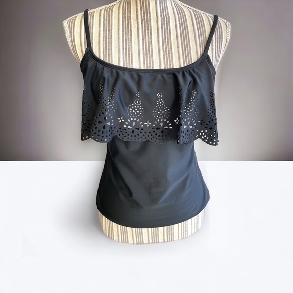 Arizona Jean Co, tankini top, size L, shelf bra, no padding,adjustable straps - Picture 1 of 4